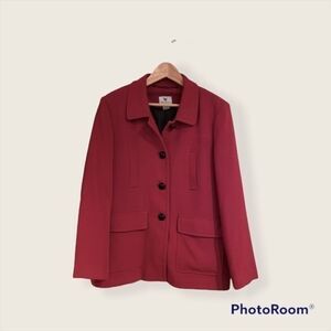 Worthington Womens Red Pea Coat Jacket  Size 10